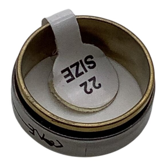 Stainless Steel & Gold Tone Love Engraved Spinner Ring Unisex Band Size 12 - Picture 9 of 9